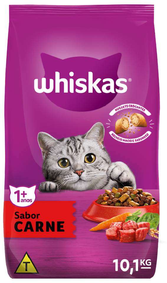 Ração Whiskas Carne para Gatos Adultos - 10,1Kg