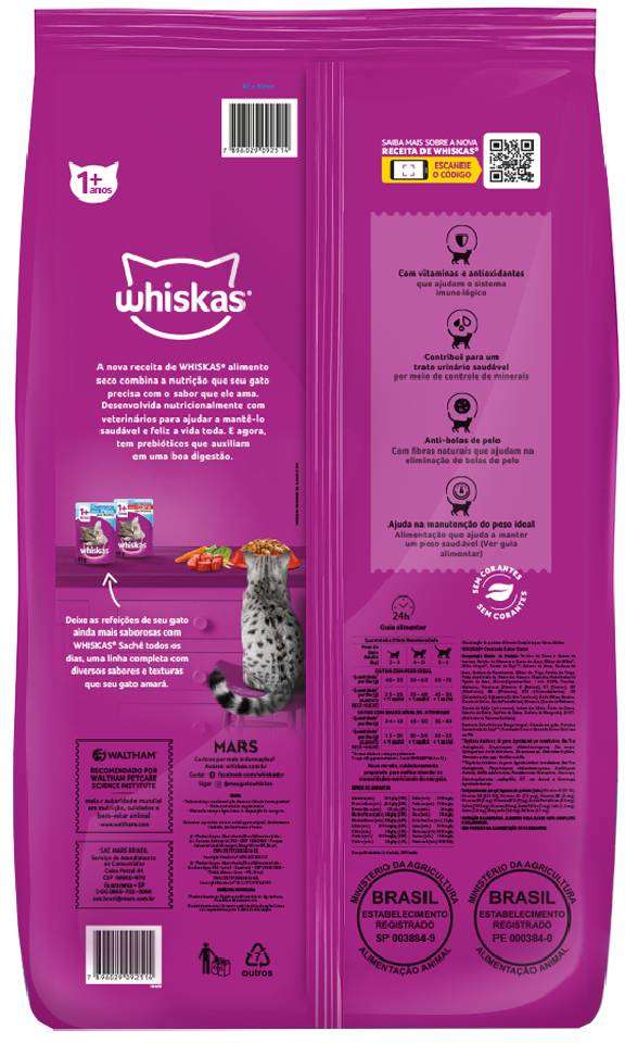 Ração Seca Whiskas Peixe para Gatos Adultos Castrados - 10,1Kg