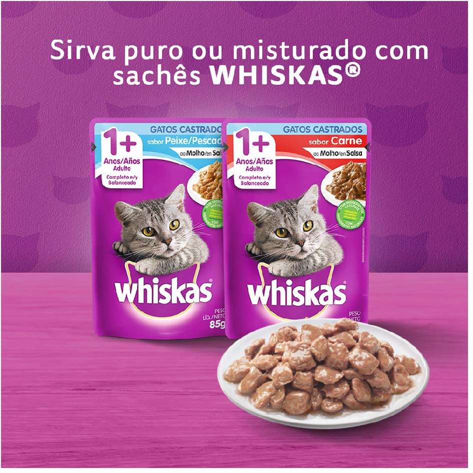 Ração Seca Whiskas Peixe para Gatos Adultos Castrados - 2,7Kg