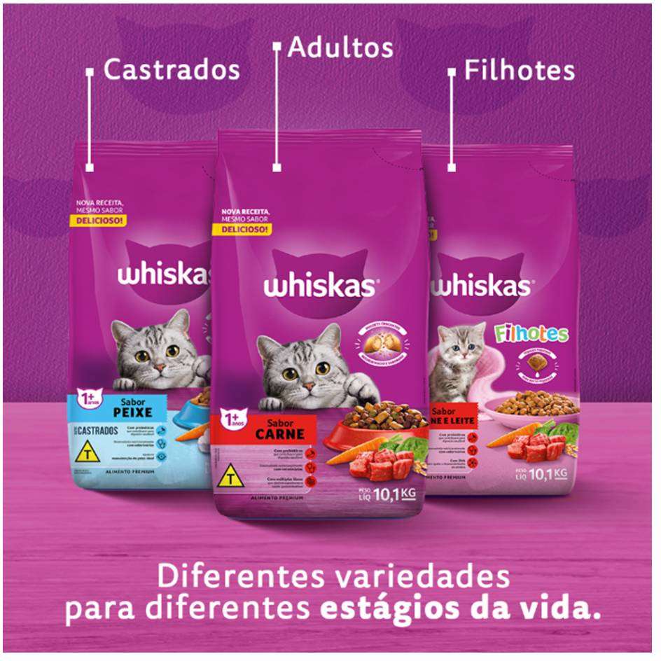 Ração Seca Whiskas Mix de Carnes para Gatos Adultos - 2,7Kg