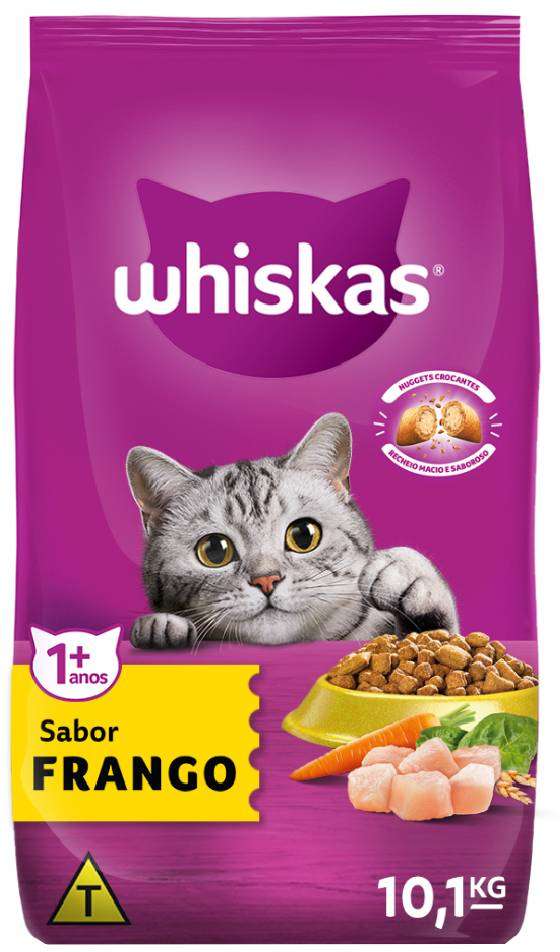 Ração Whiskas Frango para Gatos Adultos - 10,1Kg