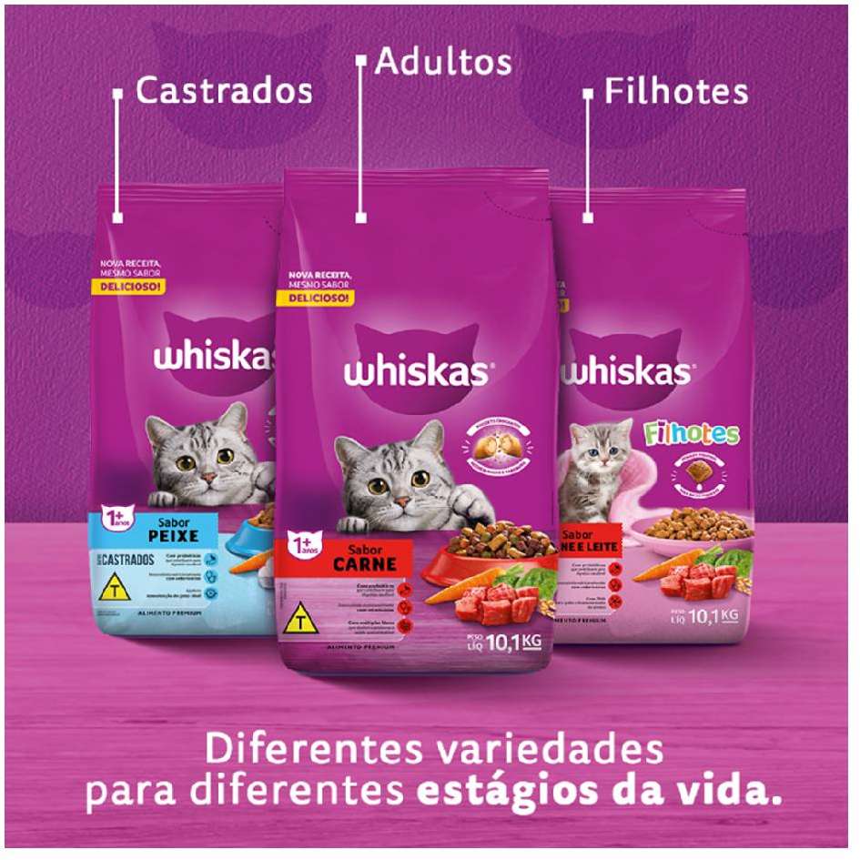 Ração Whiskas Frango para Gatos Adultos - 2,7Kg