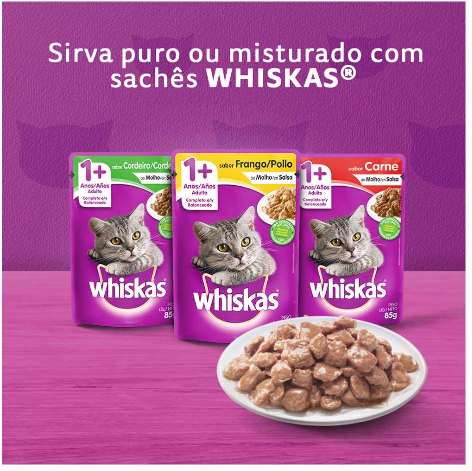 Ração Whiskas Frango para Gatos Adultos - 2,7Kg
