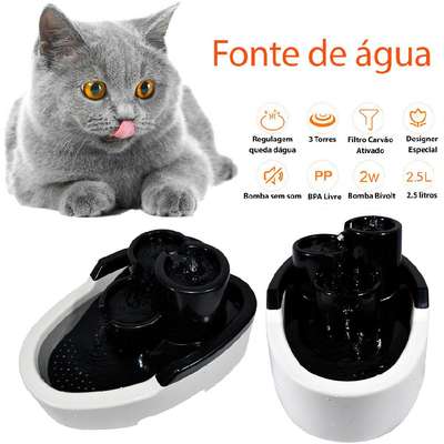Fonte Bebedouro Duracats Preto para Gatos