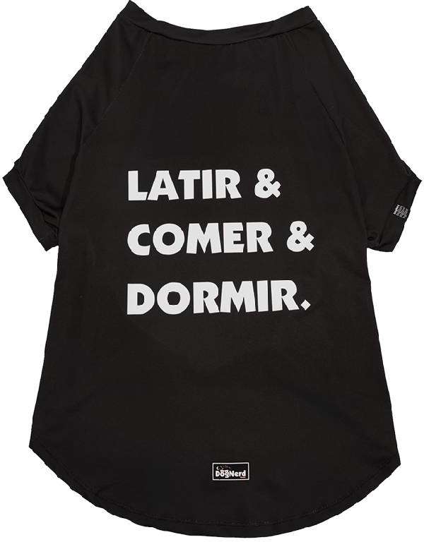 Camiseta Pet Comer e Latir Preta - Tam. 06