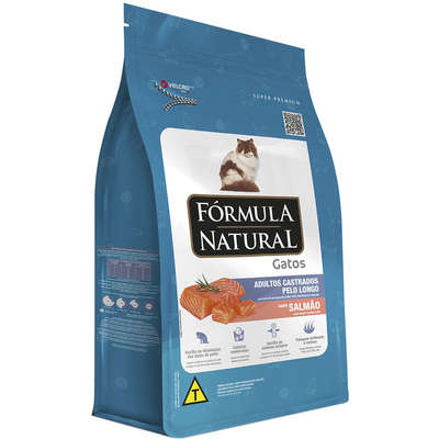 Ração Seca Fórmula Natural Salmão para Gatos Adultos de Pelo Longo