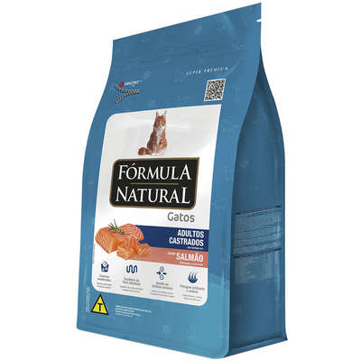 Ração Seca Fórmula Natural Salmão para Gatos Adultos Castrados