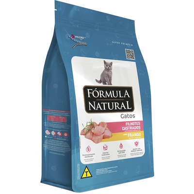 Ração Seca Fórmula Natural Frango para Gatos Filhotes Castrados