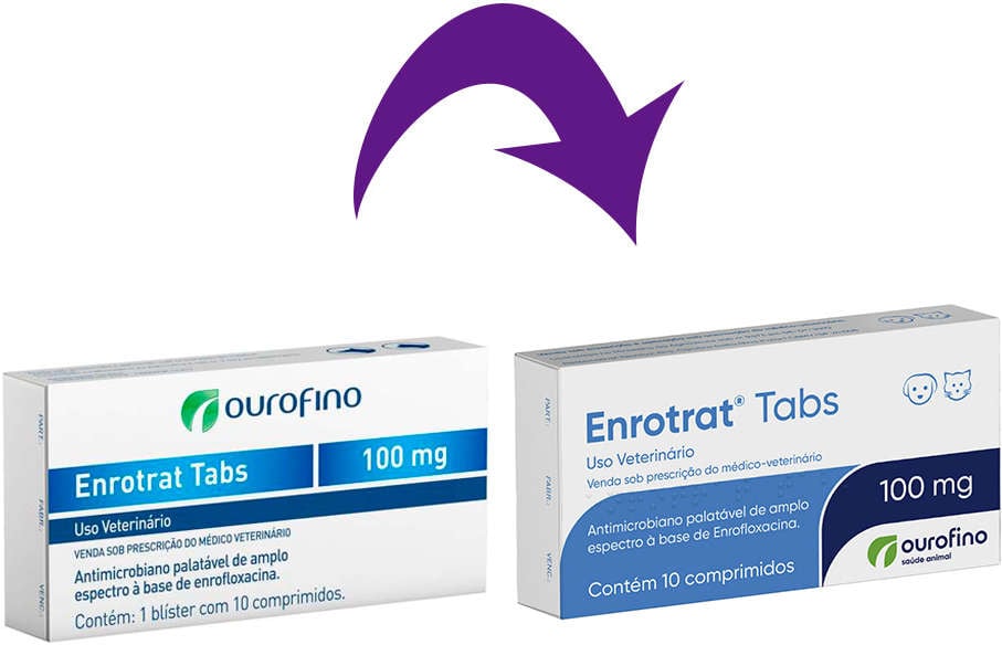 Antimicrobiano Ouro Fino Enrotrat Tabs de 10 Comprimidos - 100 mg