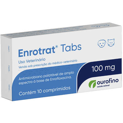 Antimicrobiano Ourofino Enrotrat Tabs de 10 Comprimidos - 100 mg