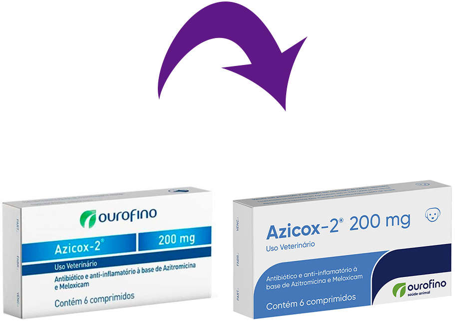 Antibiótico e Anti-inflamatório Ourofino Azicox 2 de 6 Comprimidos - 200 mg