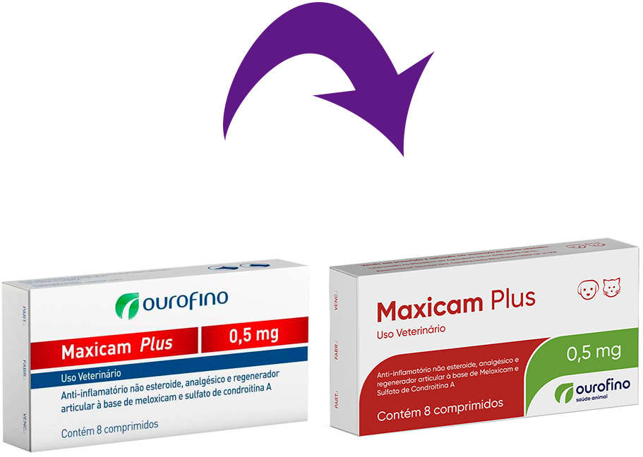 Anti-inflamatório Ourofino Maxicam Plus de 8 Comprimidos - 0,5 mg