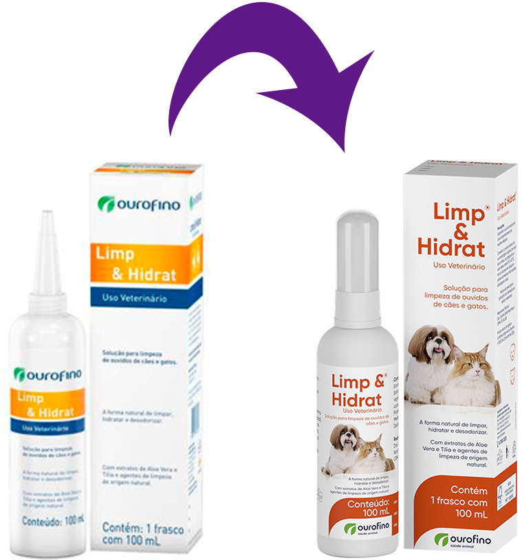 Solução Ouro Fino para Limpeza de Ouvidos Limp e Hidrat em Cães e Gatos - 100 mL