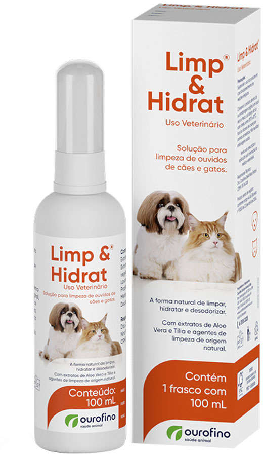 Solução Ouro Fino para Limpeza de Ouvidos Limp e Hidrat em Cães e Gatos - 100 mL