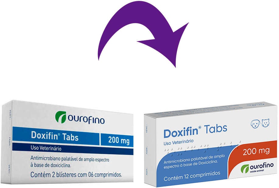 Antimicrobiano Ourofino Doxifin Tabs 12 Comprimidos - 200 mg