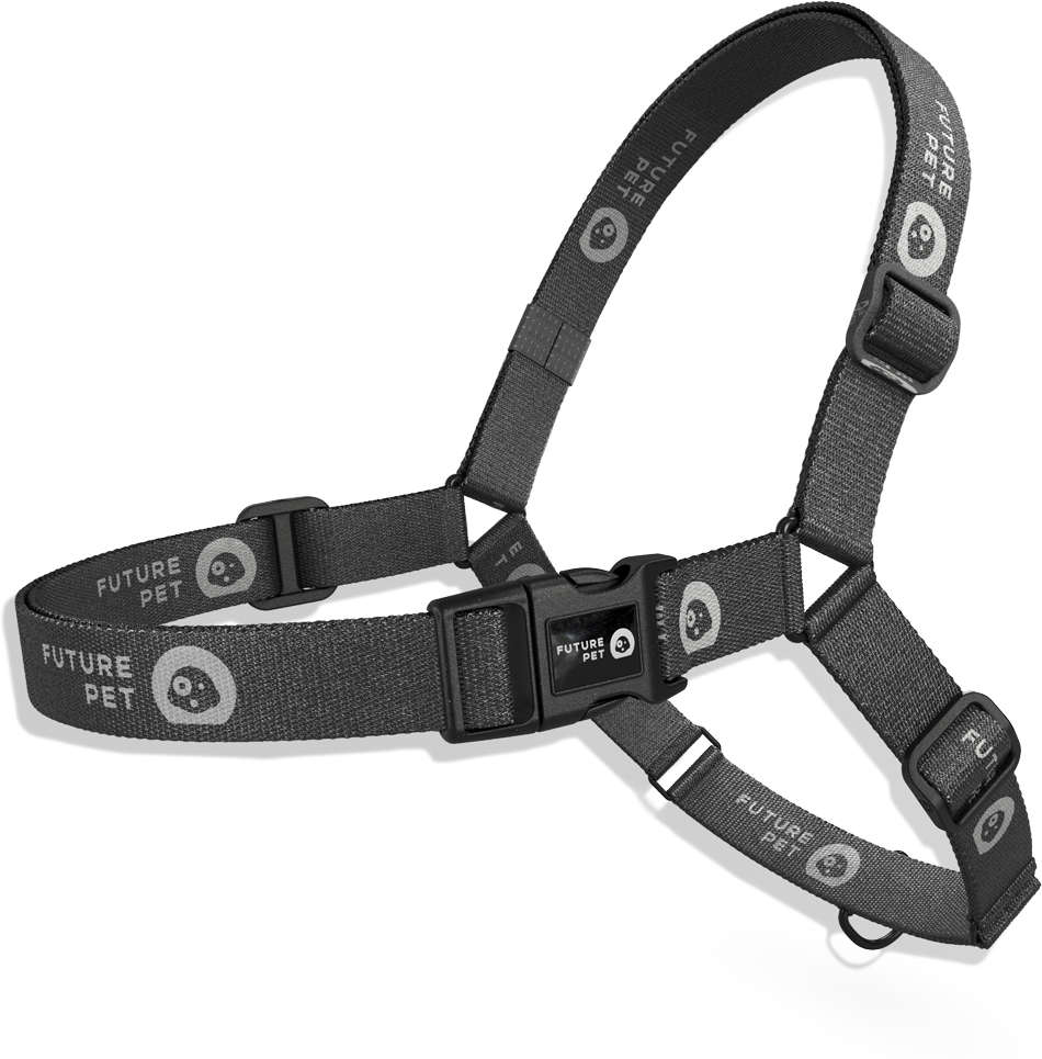 Peitoral Antipuxão Future Pet Logo Brand Preta para Cães - Tam. G