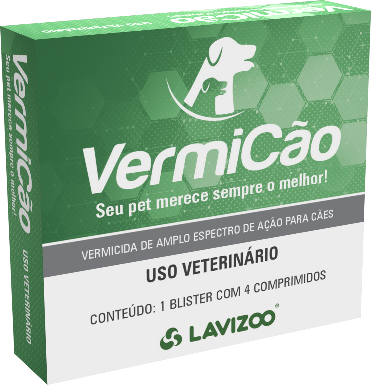 Vermicida Lavizoo Vermicão para Cães - 4 Comprimidos