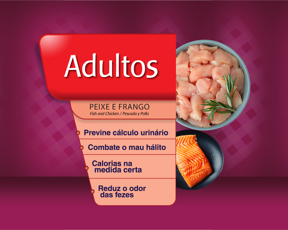 Ração Seca BR4 Cats Peixe e Frango para Gatos Adultos - 3Kg