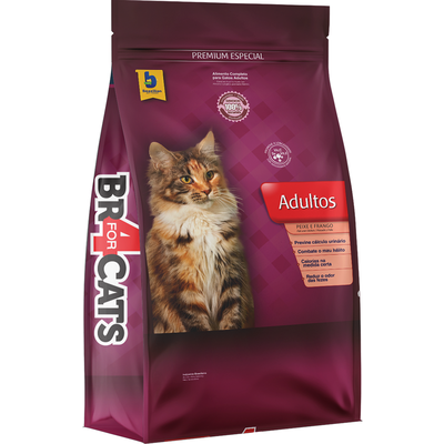 Ração Seca BR4 Cats Peixe e Frango para Gatos Adultos