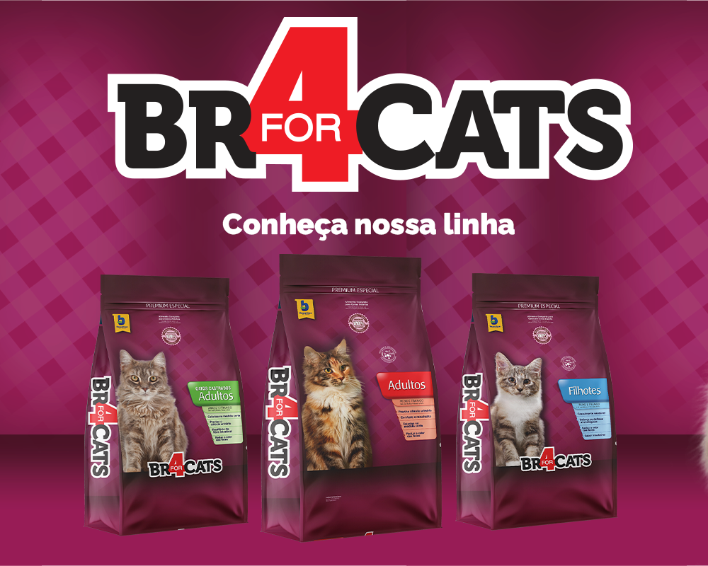 Ração Seca BR4 Cats Arroz e Frango para Gatos Castrados - 3Kg