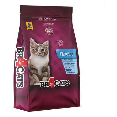 Ração Seca BR4 Cats Peixe e Frango para Gatos Filhotes