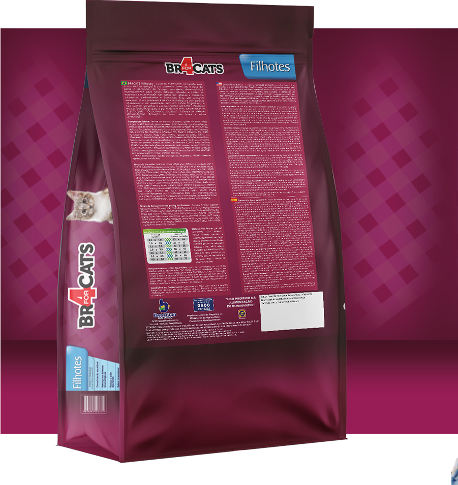 Ração Seca BR4 Cats Peixe e Frango para Gatos Filhotes - 7Kg