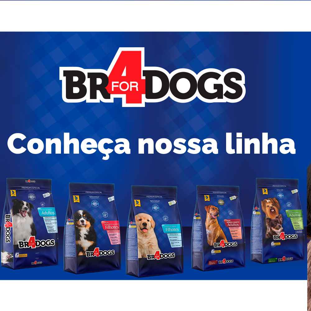 Ração Seca BR4 Dogs Arroz e Frango para Cães Raças Pequenas e Minis - 3Kg