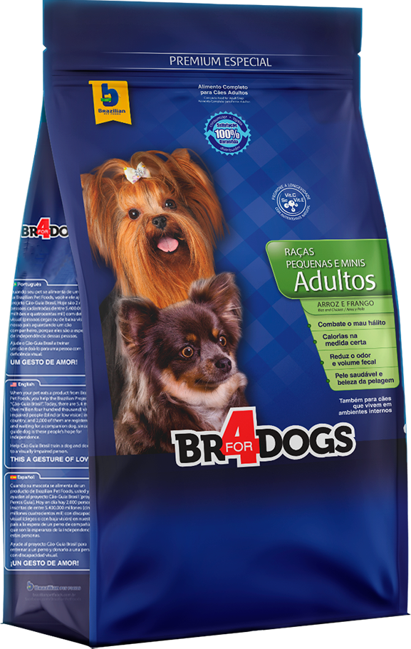 Ração Seca BR4 Dogs Arroz e Frango para Cães Raças Pequenas e Minis - 3Kg