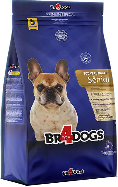 Ração Seca BR4 Dogs Arroz e Frango para Cães Sênior - 3Kg