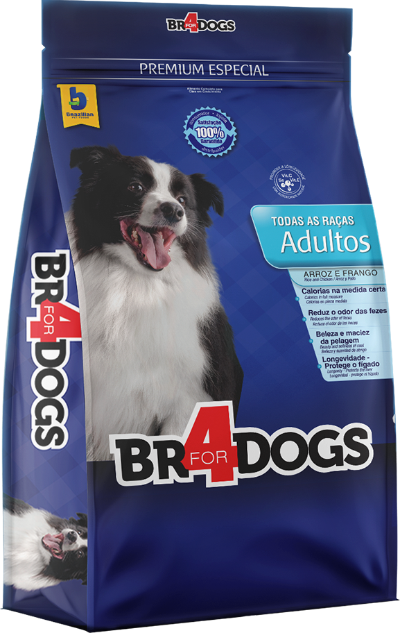 Ração Seca BR4 Dogs Arroz e Frango Para Cães Adultos - 3Kg