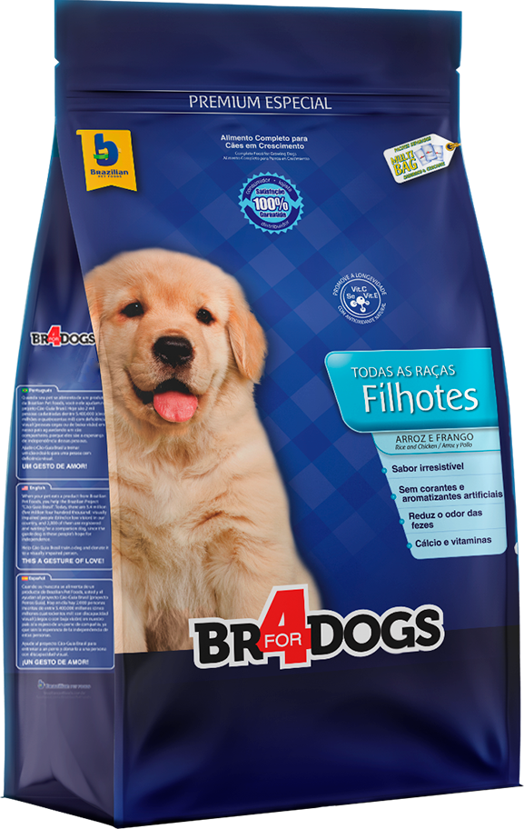 Ração Seca BR4 Dogs Arroz e Frango para Cães Filhotes - 1Kg