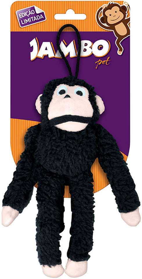 Brinquedo Mordedor Pelúcia Macaco Mini Preto - Tam. Único