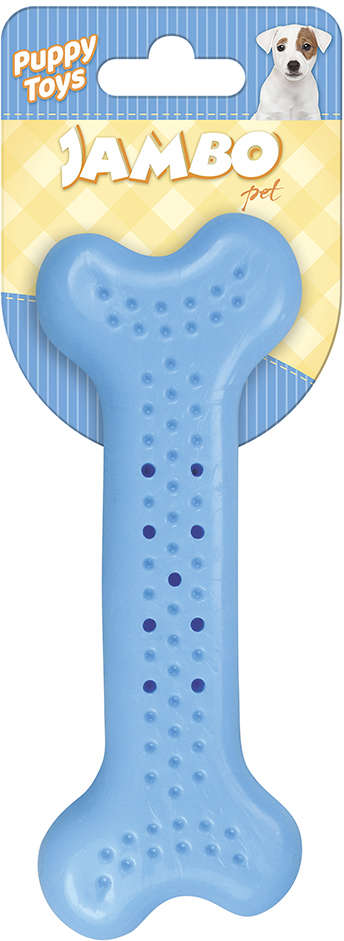 Brinquedo Mordedor Ossinho Baby Flat Azul - Tam. Único