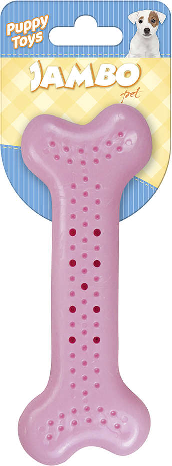 Brinquedo Mordedor Ossinho Baby Flat Rosa - Tam. Único