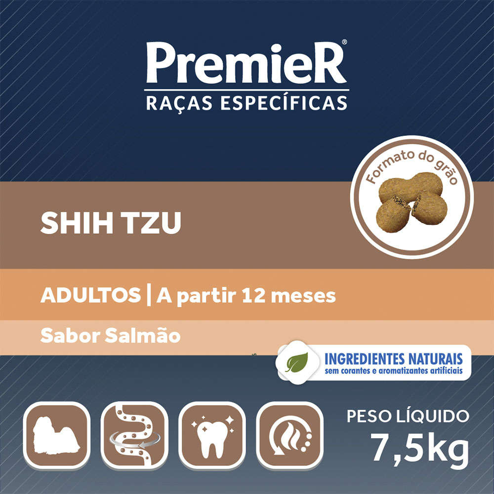 Ração Premier Pet Raças Específicas Salmão Shih Tzu Adulto - 7,5Kg