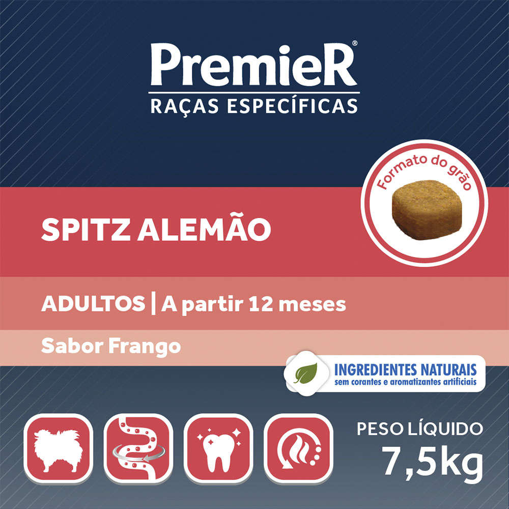 Ração Premier Raças Específicas Spitz Alemão Adulto - 7,5Kg