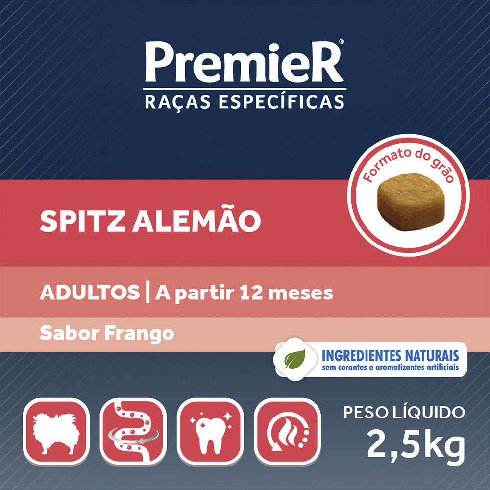 Ração Premier Raças Específicas Spitz Alemão Adulto - 2,5Kg