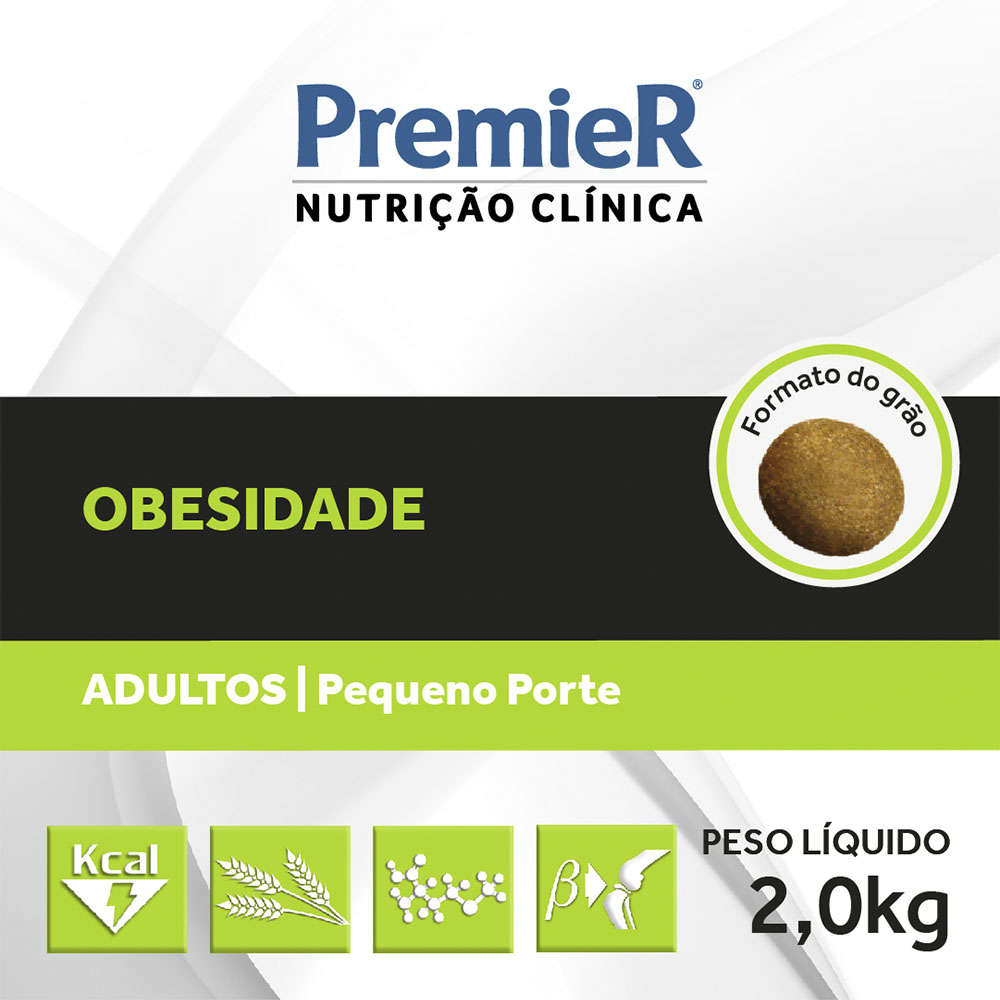 Ração Premier Nutrição Clínica Obesidade para Cães Adultos Pequeno Porte - 2Kg