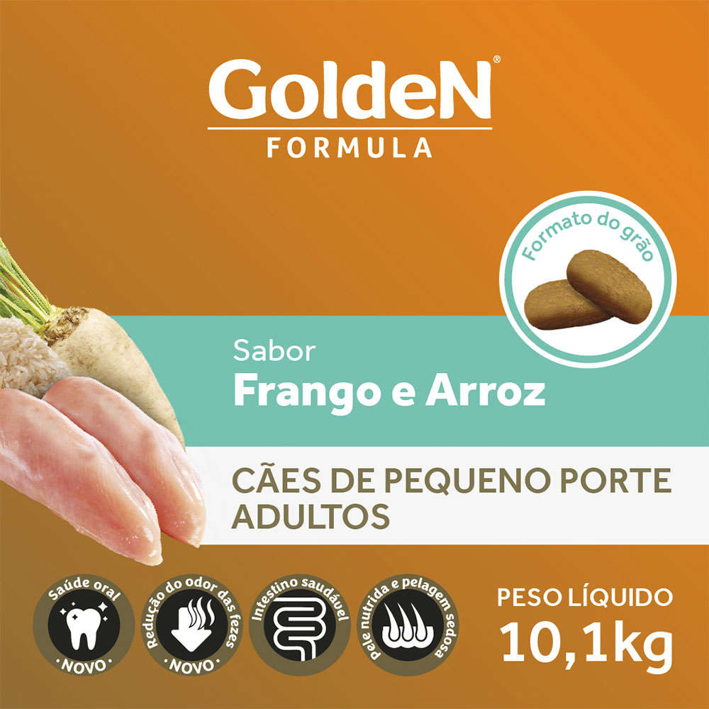 Ração Seca PremieR Pet Golden Formula Cães Adultos Mini Bits Frango e Arroz - 10Kg