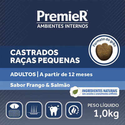 Ração Premier Pet Ambiente Interno Cães Castrados