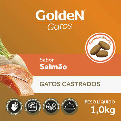 Ração Seca PremieR Pet Golden Salmão para Gatos Adultos Castrados
