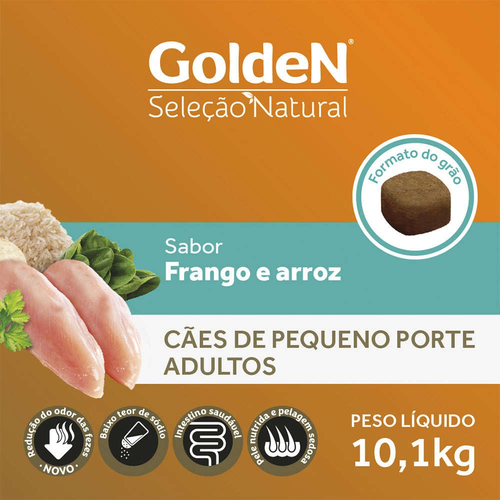 Ração Seca PremieR Pet Golden Seleção Natural para Cães Adultos Mini Bits - 10,1Kg