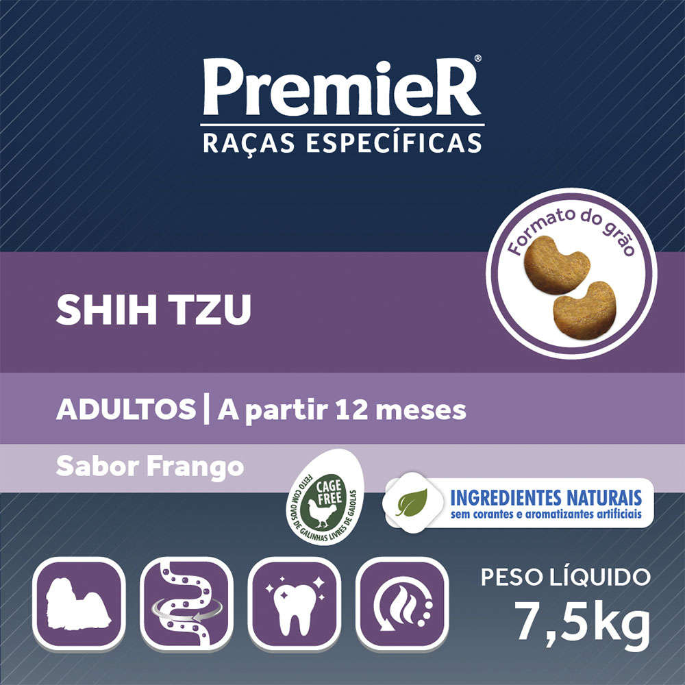 Ração Premier Pet Raças Específicas Shih Tzu Adulto - 7,5Kg