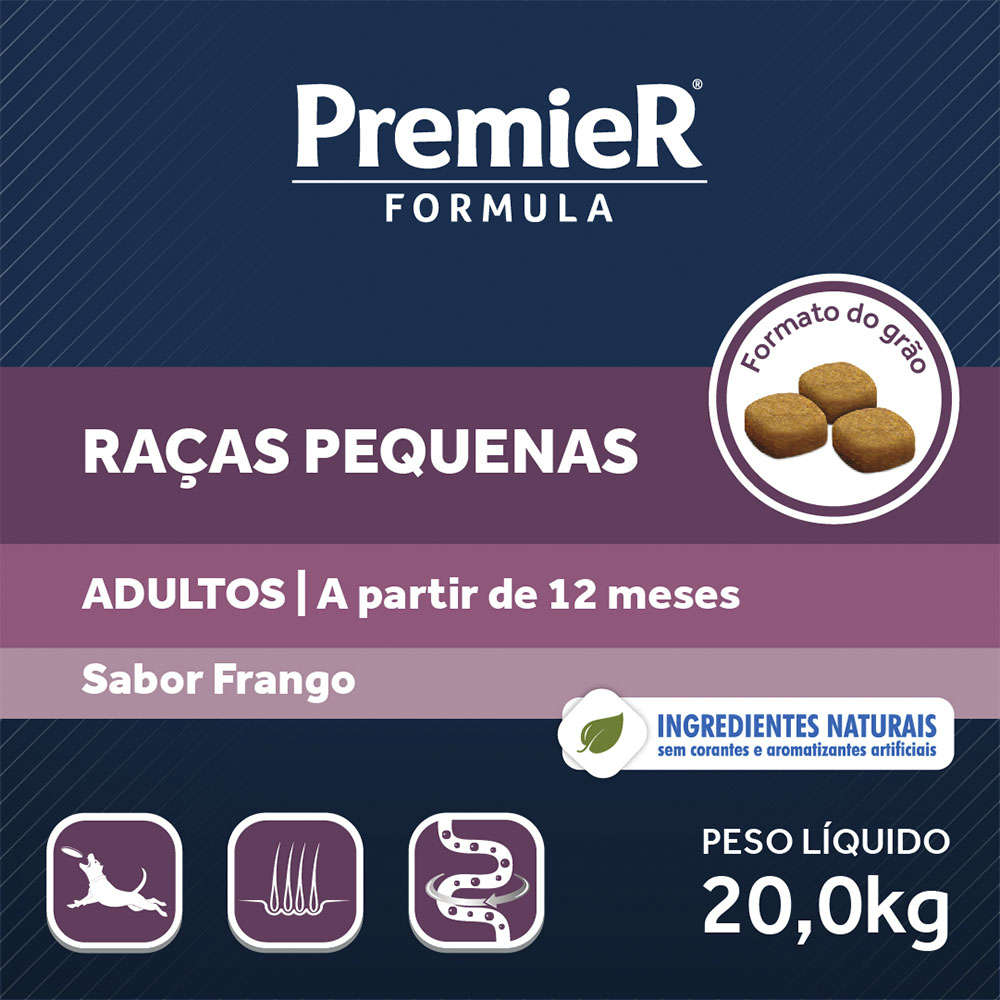 Ração Premier Pet Formula Cães Adultos Raças Pequenas - 20Kg