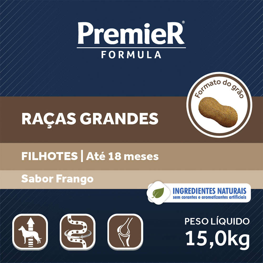 Ração Premier Pet Formula Cães Filhotes Raças Grandes e Gigantes Frango - 15Kg