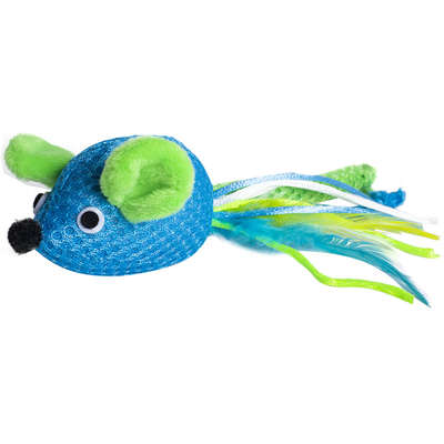 Brinquedo Pelúcia Feline Clean Rato com Rabinho de Penas