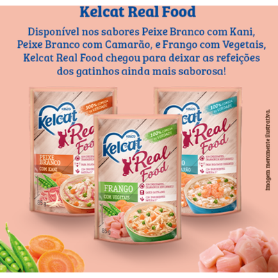 Ração Úmida Kelcat Real Food Frango com Arroz e Vegetais
