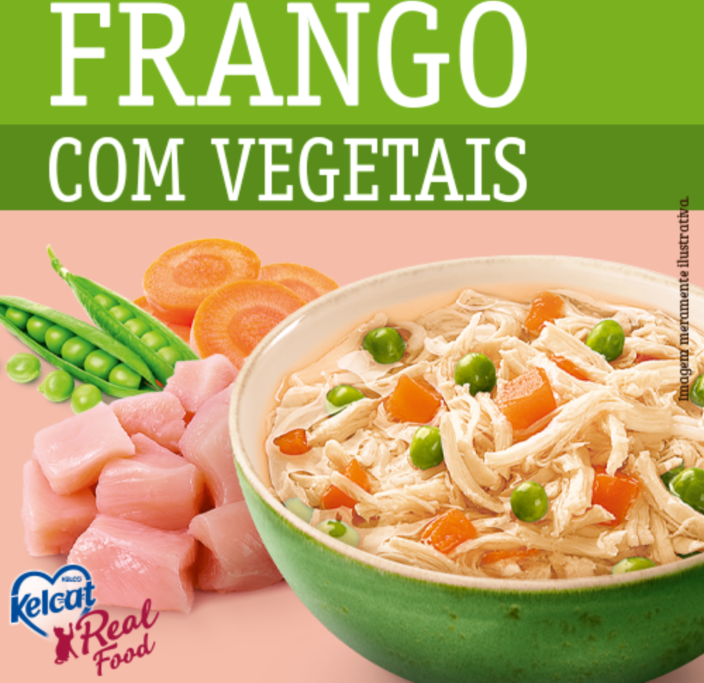 Ração Úmida Kelcat Real Food Frango com Arroz e Vegetais - 85 g