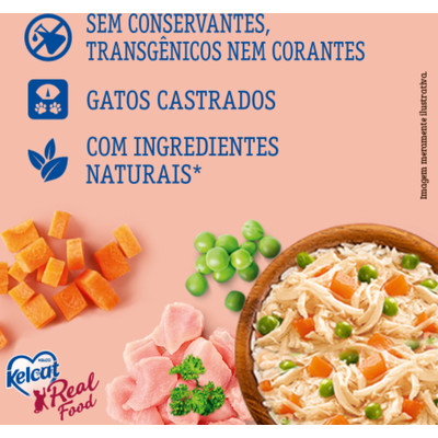 Ração Úmida Kelcat Real Food Frango com Arroz e Vegetais