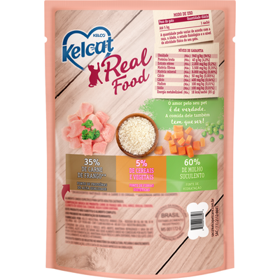 Ração Úmida Kelcat Real Food Frango com Arroz e Vegetais